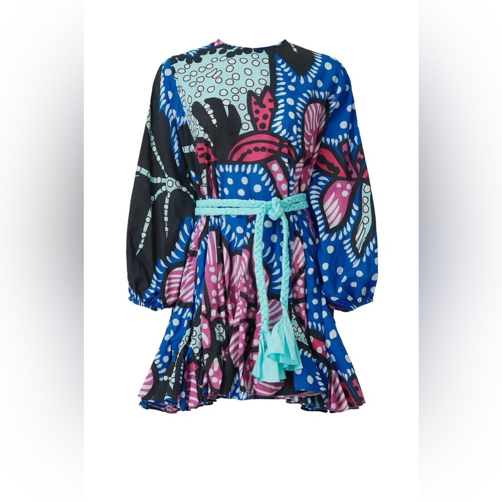 RHODE Ella Dress - Blue Printed - XS